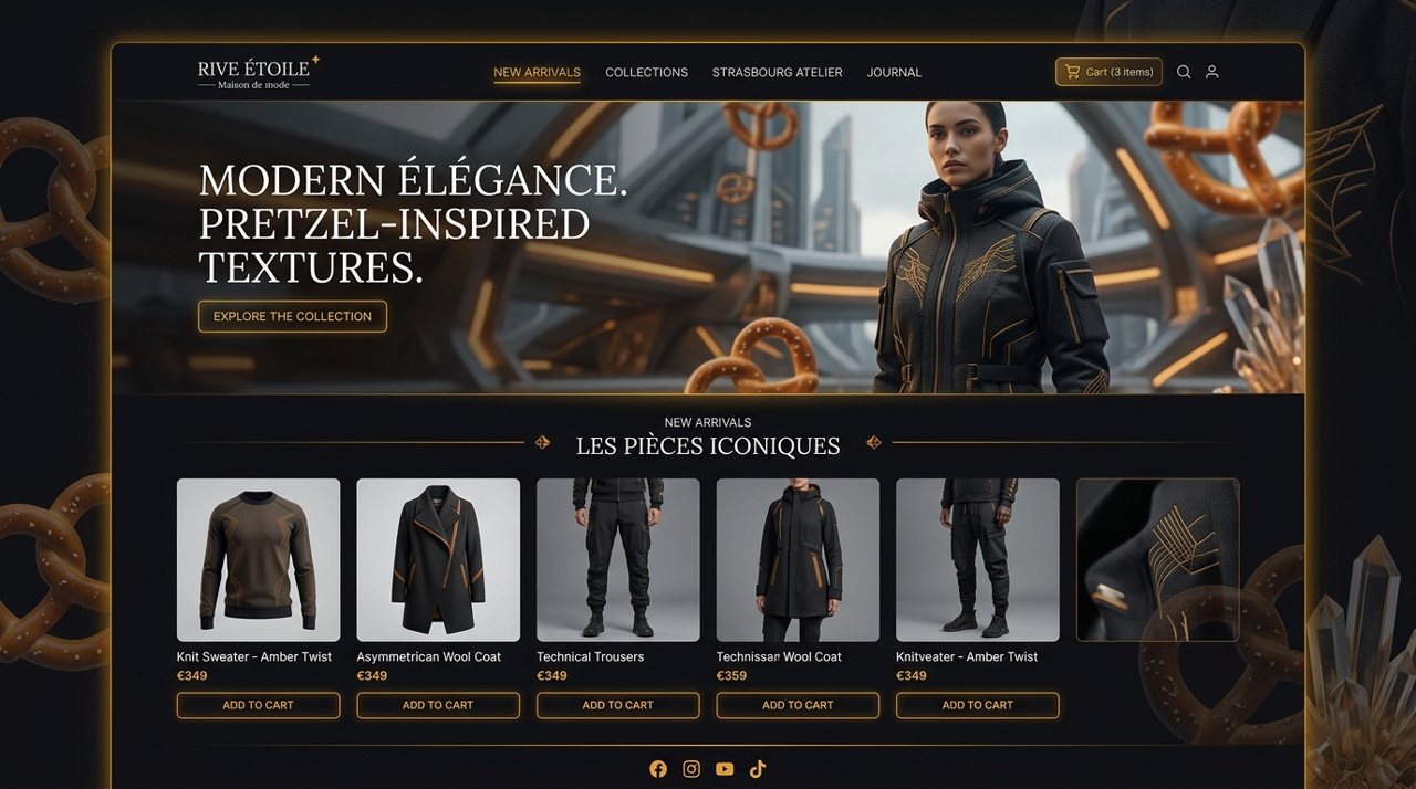 Vorschau des Onlineshops des Modehauses Rive Étoile, Straßburg