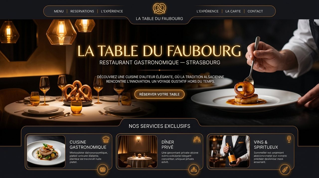 Vorschau der Website des Restaurants La Table du Faubourg, Straßburg